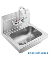 Gridmann Commercial Wall Mount Sink Faucet, 4" Center with 3-1/2" Gooseneck Spout, Nsf, Dual Lever Handles, Brass Construction, Chrome Polished Finish