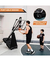 Skonyon 44 Inch Shatterproof Backboard Portable Basketball Hoop, 8-10FT Height Adjustable