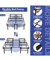 Gouun Full Size Folding Steel Platform Bed Frame for Kids and Adults-Full Size