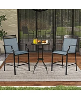 Gouun Outdoor Counter Stools Set of 2 Heavy-Duty Barstools with Footrest and Armrests