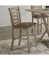 The Pop Home Set of 2 Counter Height Dining Chairs with Solid Wood Back-The Pop Home