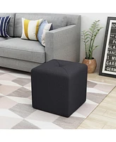 The Pop Home Square Upholstered Ottoman, Footrest for Living Room, Bedroom & Kids Playroom-The