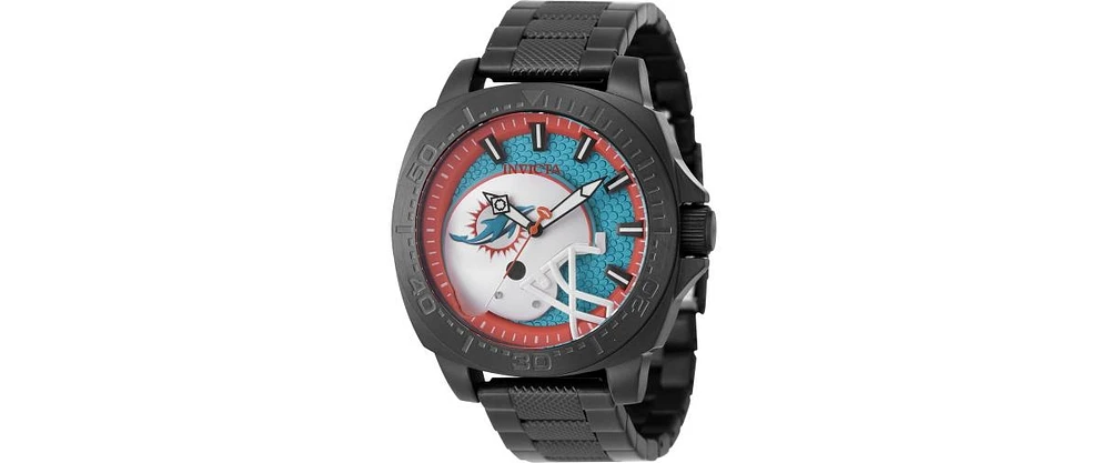 Invicta Men's 47871 Nfl Miami Dolphins Quartz 3 Hand Light Blue, Orange Dial Watch