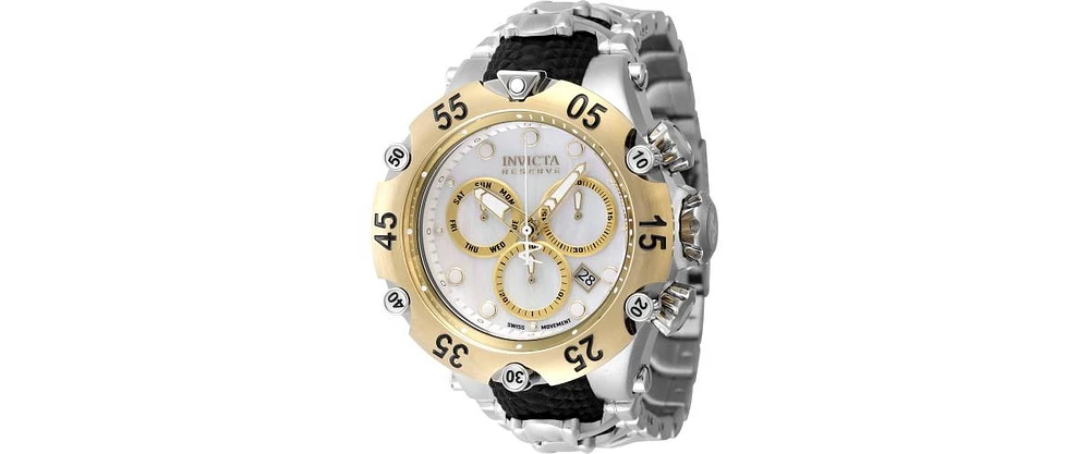 Invicta Men's 47218 Reserve Quartz Chronograph Gold, White Dial Watch