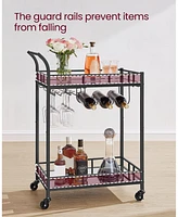 Slickblue Home Bar Serving Cart with 2 Mirrored Shelves Elegant for Entertaining and Storage