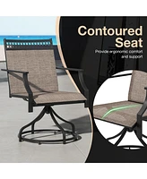 Gouun Patio Swivel Dining Chairs Set of 2 with Heavy-duty Metal Frame and Armrests