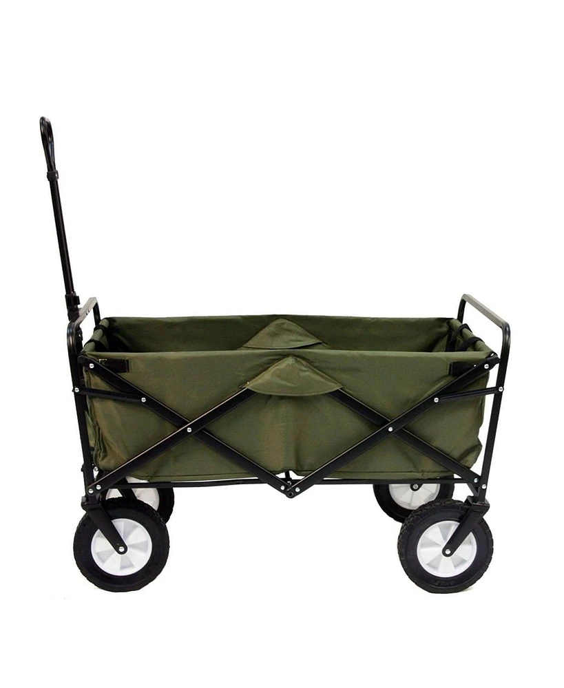 Mac Sports Collapsible Folding Outdoor Utility Garden Camping Wagon Cart, Green