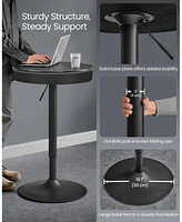 Slickblue Adjustable Bar Table Round High Pub with Built-In Storage for Versatile Use