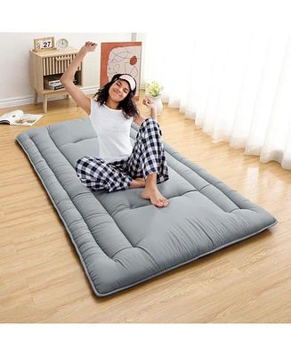 gaomon Japanese Floor Mattress Twin, Foldable Futon, Thick Sleeping Pad & Portable Camping Mattress, for Living Room & Guest Room