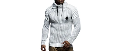 Leif Nelson Men's Knitted Winter Pullover with Shawl Collar Sweater Hoodie Sweatshirt Slim Fit Long Sleeve