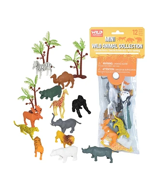 Wild Republic Polybag Mini Wild Animal Figurines, 12 Pieces