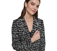 Karl Lagerfeld Paris Women's Printed Script Blazer