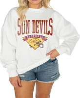 Gameday Couture Women's White Arizona State Sun Devils Good Vibes Premium Fleece Drop Shoulder Pullover Sweatshirt