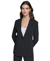 Karl Lagerfeld Paris Women's Pinstriped Notch-Lapel Blazer