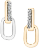 Audrey by Aurate Diamond Link Dangle Hoop Earrings (1/6 ct. t.w.) in Gold Vermeil & Sterling Silver, Exclusively at Macy's