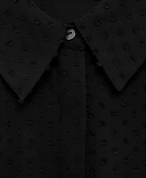 Mango Women's Hidden Buttons Detail Plumeti Shirt