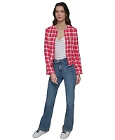 Karl Lagerfeld Paris Women's Open-Front Tweed Jacket