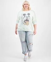 Disney Trendy Plus Mickey Mouse Faded Print Sweatshirt