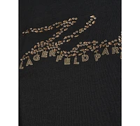 Karl Lagerfeld Paris Women's Embellished Script Logo T-Shirt