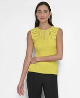 Dkny Women's Striped Yoke Sleeveless Knit Top