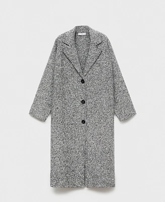 Mango Women's Marbled Knitted Cotton Coat