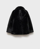 Mango Women's Fur-Effect Lapels Coat