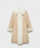 Mango Women's Shearling-Lined Coat