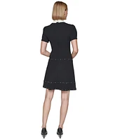 Karl Lagerfeld Paris Women's Collared A-Line Dress