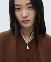 Mango Women's Wool Bomber Jacket