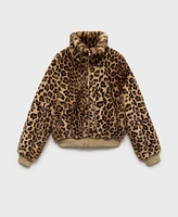 Mango Women's Leopard Fur-Effect Jacket