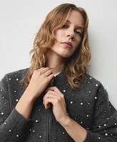 Mango Women's Cultivated Pearl Details Knitted Jacket