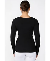 Jennie Liu Women's 100% Cashmere V-Neck Sweater | Ribbed Tissue Weight Sweaters