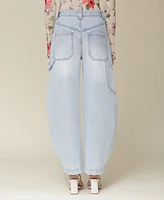 Avec Les Filles Women's High-Rise Barrel-Leg Jeans