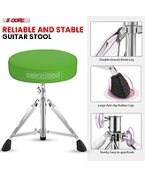 5 Core Drum Throne Padded Adjustable Guitar Stool Drummer Seat for Adults & Kids - Green