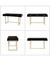 Guillen Modern Desk Swith Built Outlet with 3 Drawer