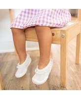 Komuello Toddler First Walk Sock Shoes Flat - Snow Lace
