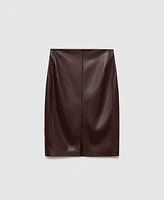 Mango Women's Leather-Effect Pencil Skirt