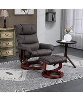 Homcom Pu Leather Massage Recliner with Ottoman and Remote,