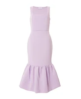 Quiz Women's Scuba Foam Square Neck Bubble Hem Maxi Dress