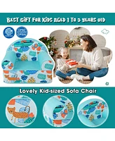 Gouun Kids Armchair with Plush Velvet Cover and Soft Sponge Filling