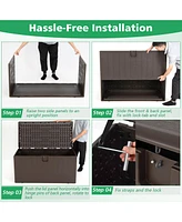 Gouun 105 Gallon All Weather Large Deck Box Lockable Storage Container
