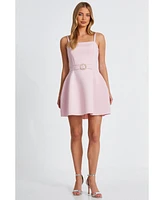 Quiz Women's Bonded Scuba Pearl Buckle Mini Dress