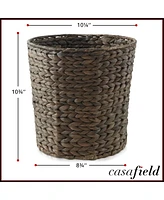 Casafield Hyacinth Waste Basket - Natural, Woven Trash Can for Garbage the Bathroom, Bedroom, Laundry Room, Home Office