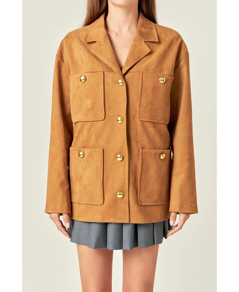 English Factory Women's Suede Jacket