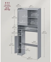 Slickblue Over The Toilet Storage Shelf, Bathroom Cabinet with Sliding Door for Space-Saving