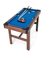 Costway 48" Pool Table for Kids & Adults with Full Set of Balls 2 Cue Sticks Chalks