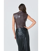 Grey Lab Women's Leather Bodysuit