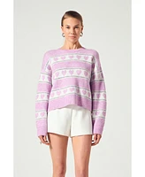 English Factory Women's Heart Stripe Knit