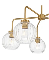 Possini Euro Design Mandy 30" Modern Pendant Chandelier Ceiling Light Fixture Dining Room Over Table Kitchen Island Foyer Hanging 5-Light Clear Plated