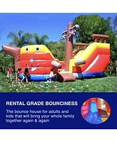 Hero Kiddo HeroKiddo15' Pirate Ship Commercial Grade Inflatable Water Slide Playset (No Blower Included), Outdoor Play Kids Party